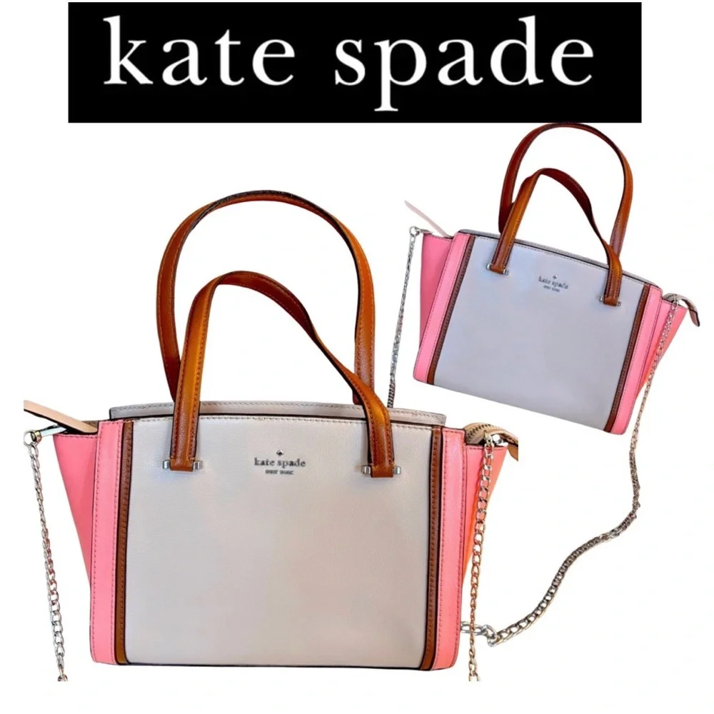 KATE SPADE Pink & Gray 2Way New York Tote Bag, NWOT